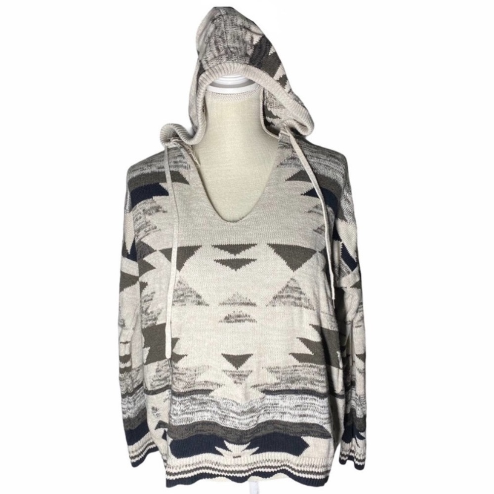 AEO Oversized Hooded Aztec Sweater